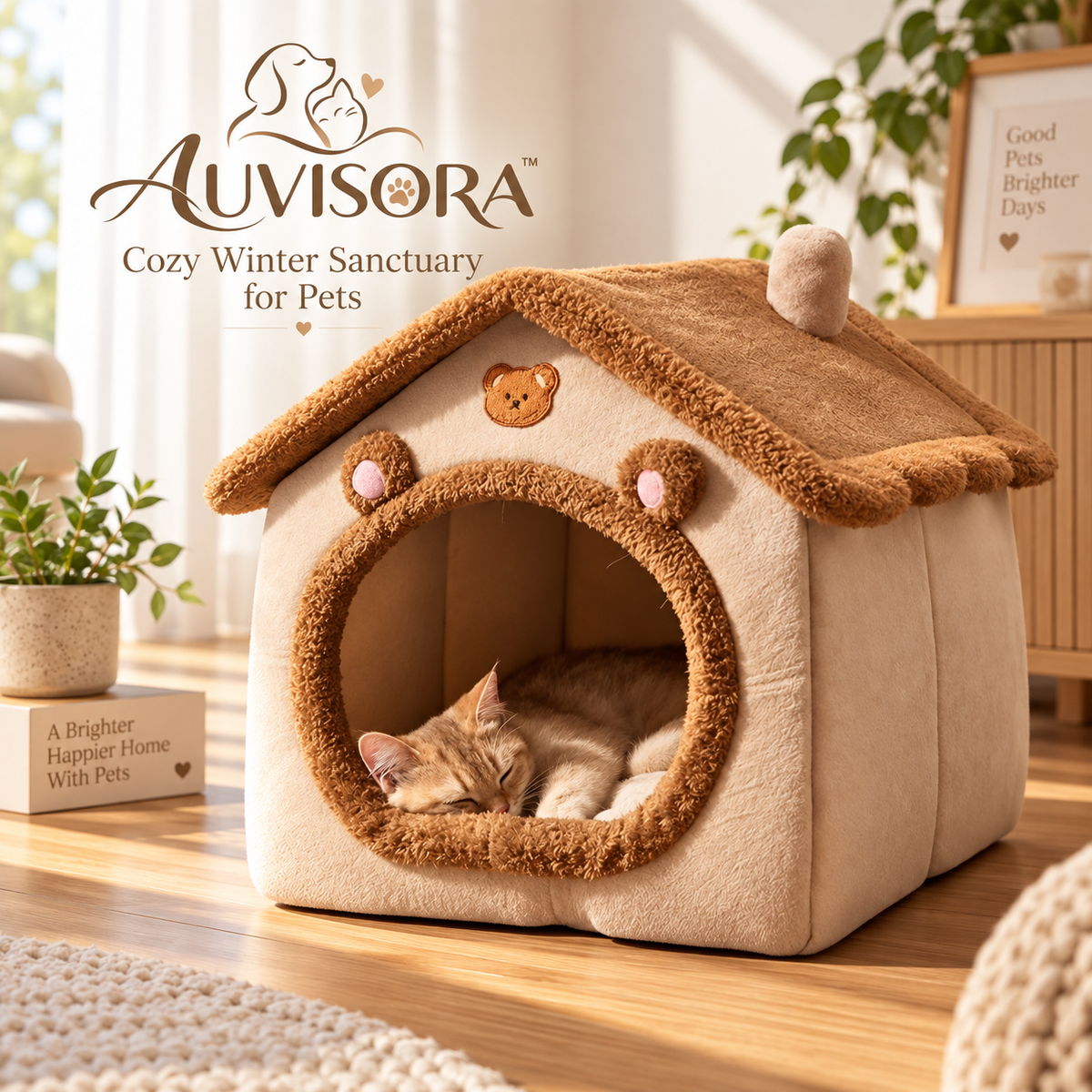 𝑨𝑼𝑽𝑰𝑺𝑶𝑹𝑨™ CozyVilla Winter Warm Pet House