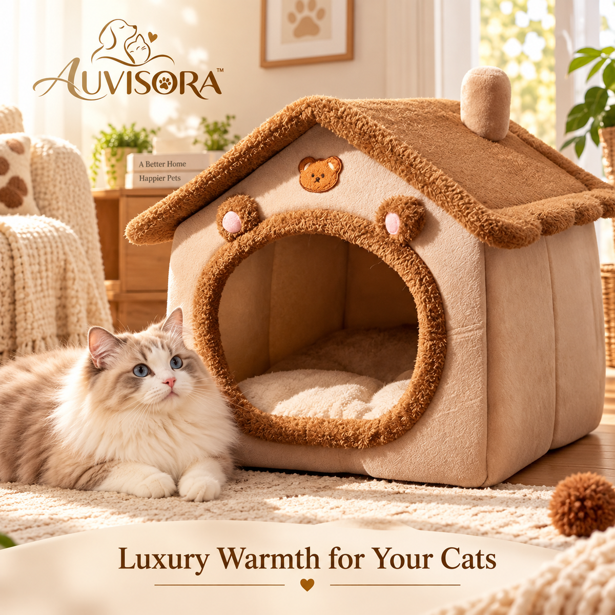 𝑨𝑼𝑽𝑰𝑺𝑶𝑹𝑨™ CozyVilla Winter Warm Pet House