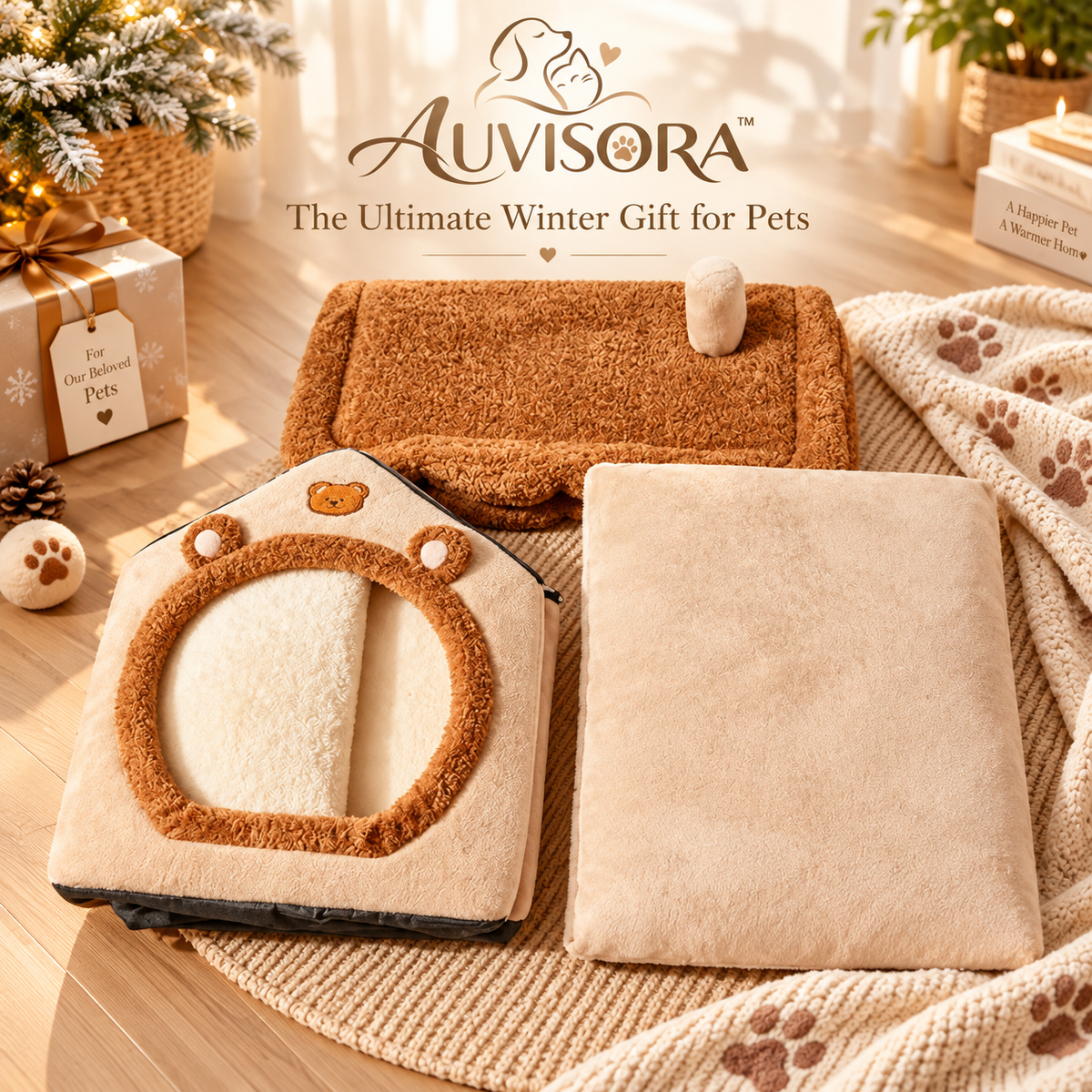 𝑨𝑼𝑽𝑰𝑺𝑶𝑹𝑨™ CozyVilla Winter Warm Pet House