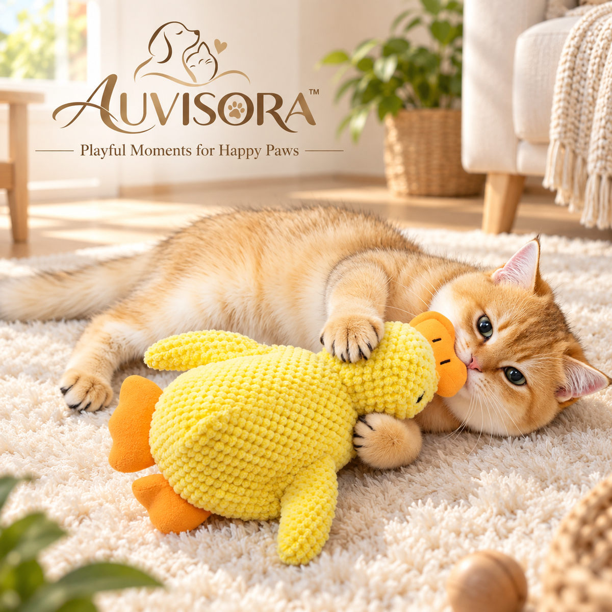𝑨𝑼𝑽𝑰𝑺𝑶𝑹𝑨™ CrinkleDuck Interactive Cat Toy