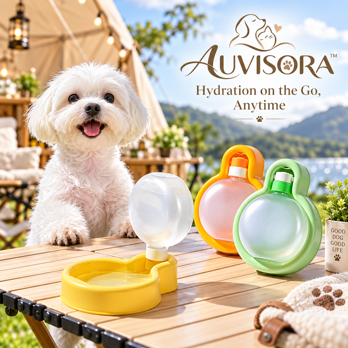 𝑨𝑼𝑽𝑰𝑺𝑶𝑹𝑨™ HydrateGo Portable Pet Water Dispenser