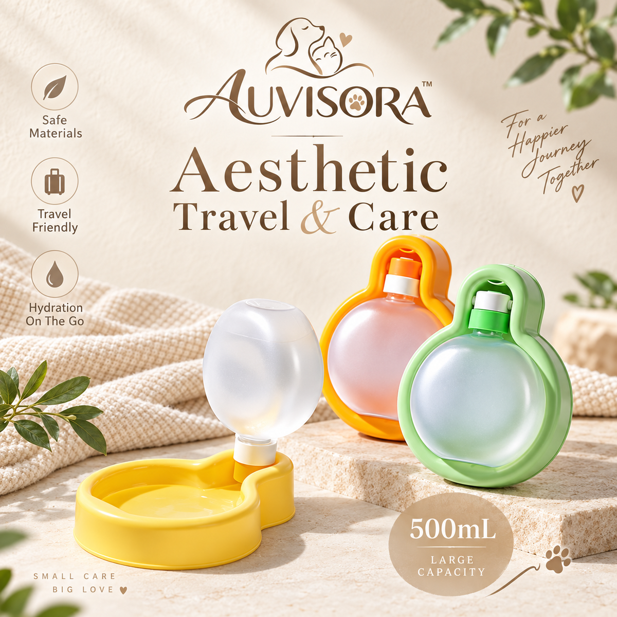 𝑨𝑼𝑽𝑰𝑺𝑶𝑹𝑨™ HydrateGo Portable Pet Water Dispenser