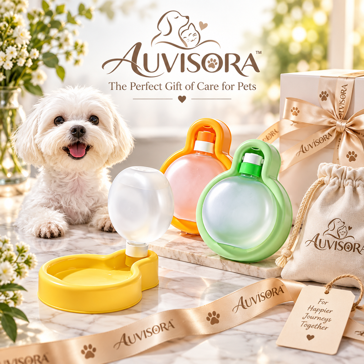 𝑨𝑼𝑽𝑰𝑺𝑶𝑹𝑨™ HydrateGo Portable Pet Water Dispenser