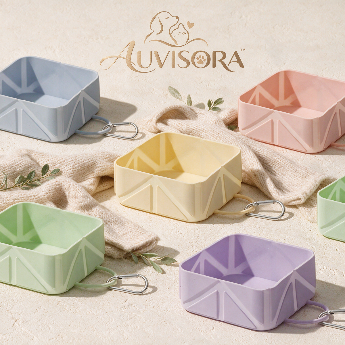 𝑨𝑼𝑽𝑰𝑺𝑶𝑹𝑨™ MacaronTravel Collapsible Pet Bowl