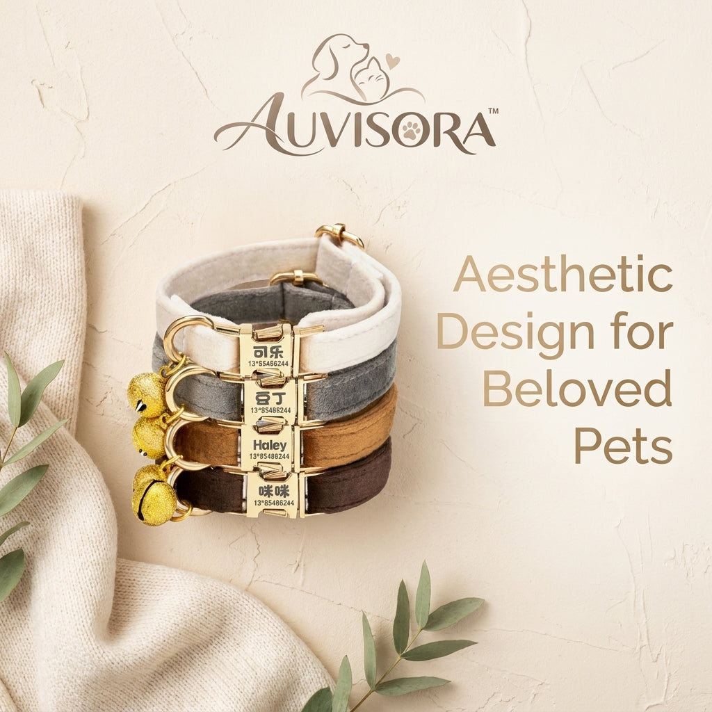 𝑨𝑼𝑽𝑰𝑺𝑶𝑹𝑨™ VelvetLux Personalized Pet Collar