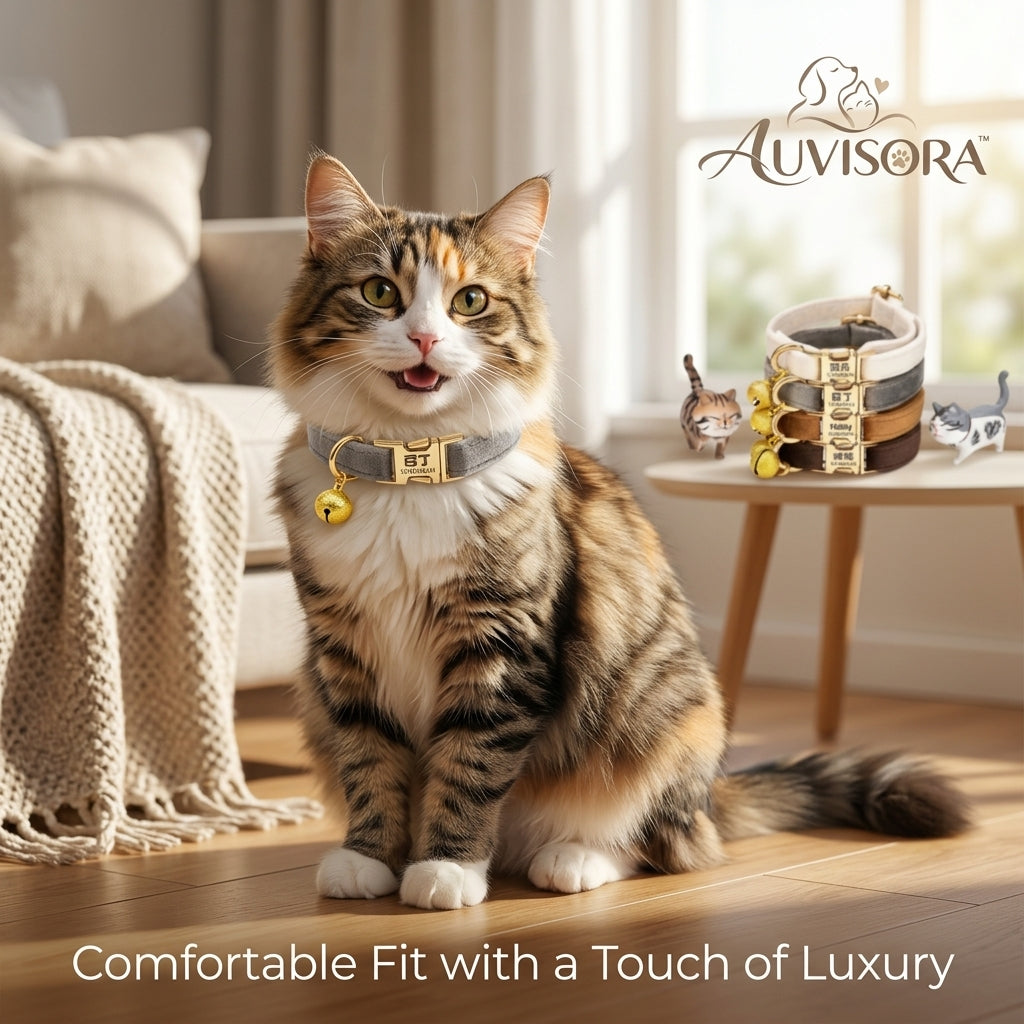 𝑨𝑼𝑽𝑰𝑺𝑶𝑹𝑨™ VelvetLux Personalized Pet Collar