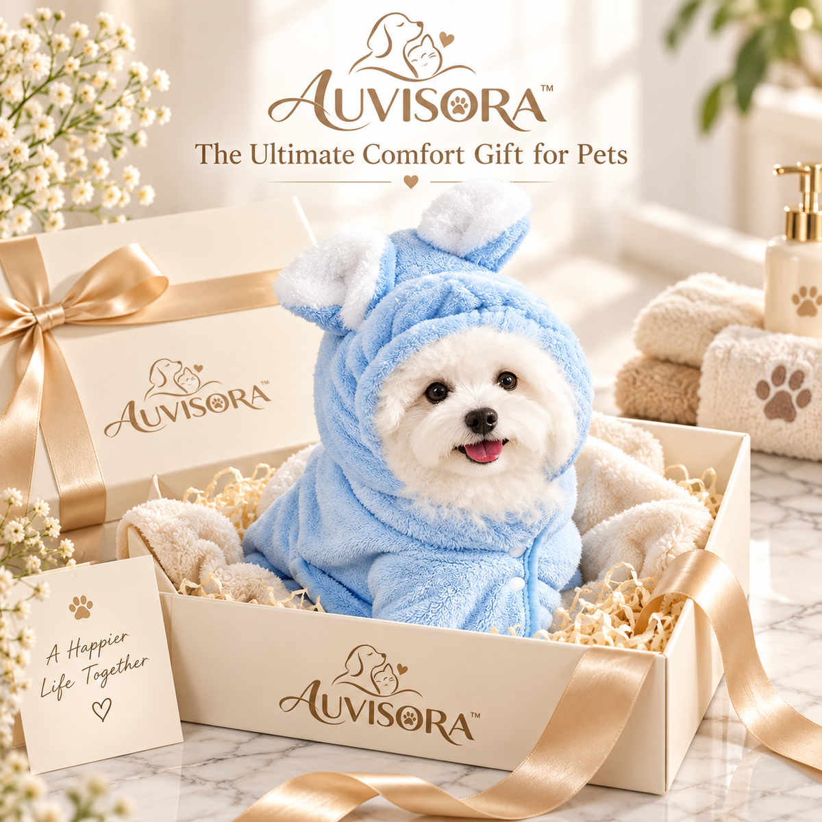 𝑨𝑼𝑽𝑰𝑺𝑶𝑹𝑨™ DryMax Wearable Pet Bathrobe